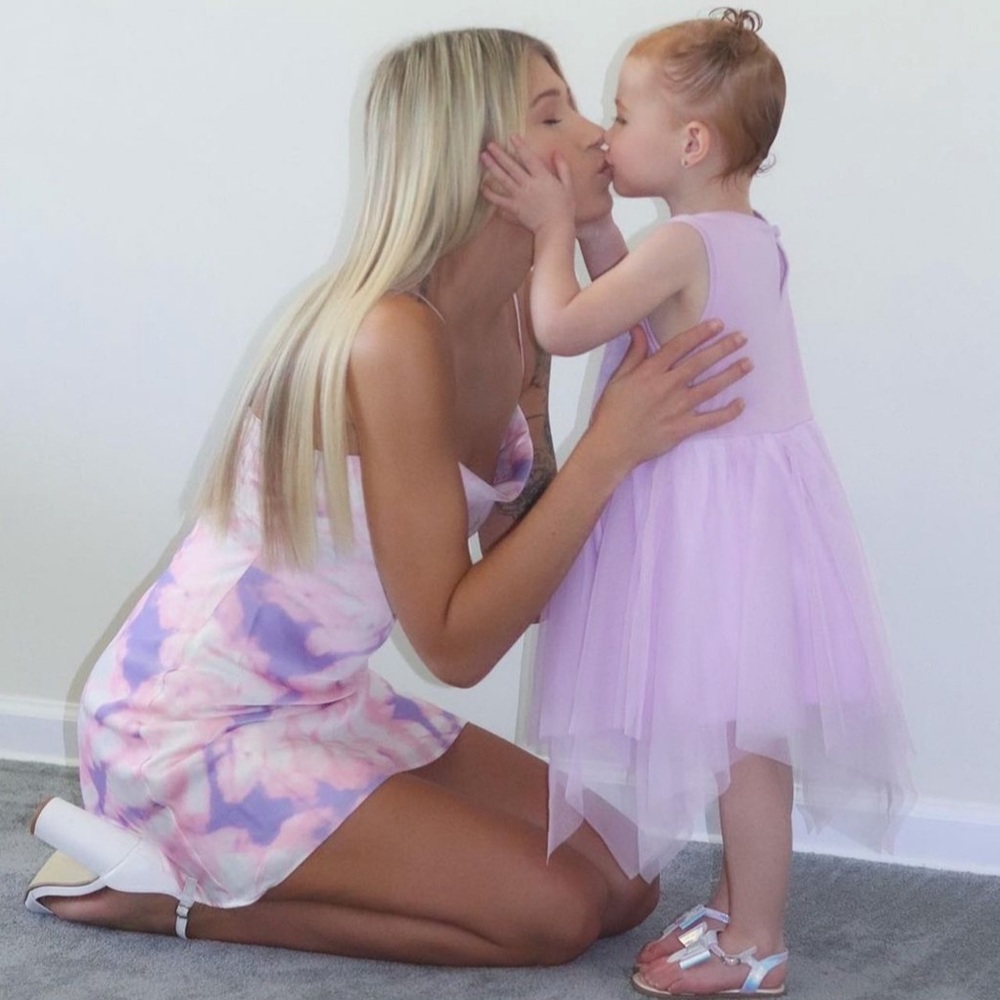 Fashion nova -Sweet fantasy satin slip dress pink /combo